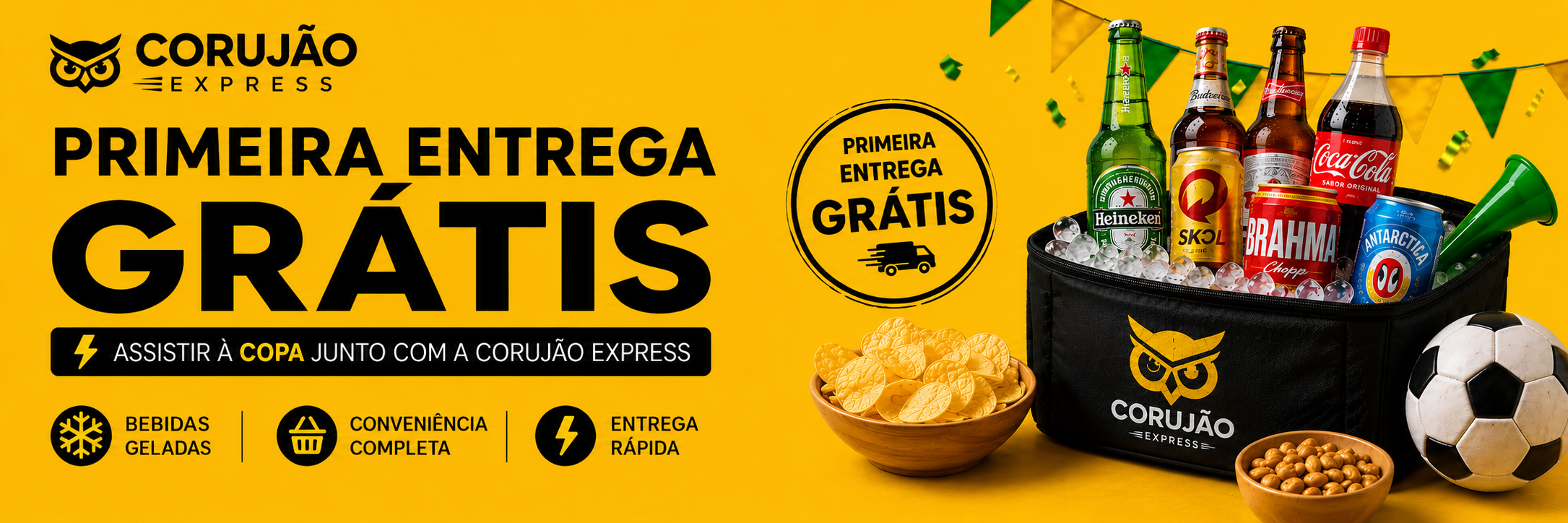 Corujão Express - Primeira entrega grátis.